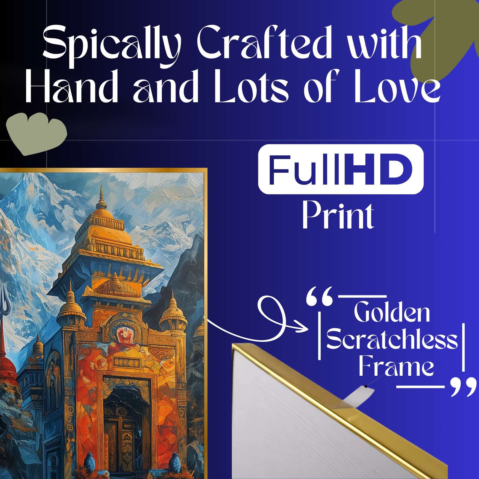 Set of Three Wall Paintings for Wall Dacoration Golden Framed Wall Paintings for Living Room & Bedroom Wall Art for Home Decoration & Office Wall Dรฉcor (24x18 inch CH-GD3-8) - Image 4